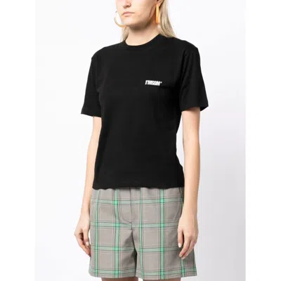 Msgm Black Cotton T-shirt In Black