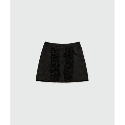 Msgm Black Polyester Mini Skirt In Black