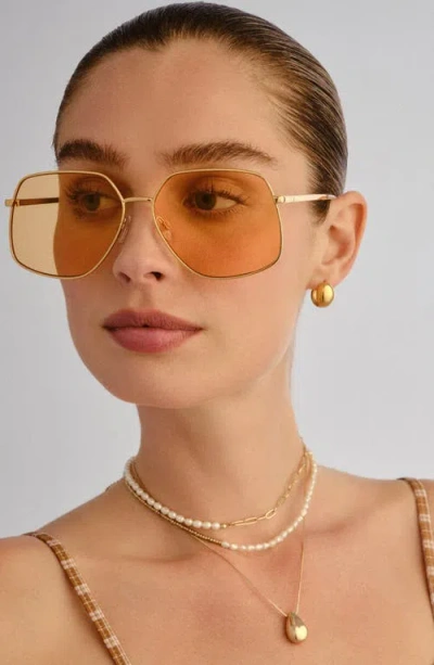 Aire Altair Angular 70s Aviator Sunglasses In Gold