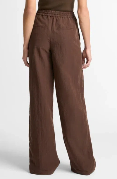 Vince Linen Blend Drawstring Pants In Brown