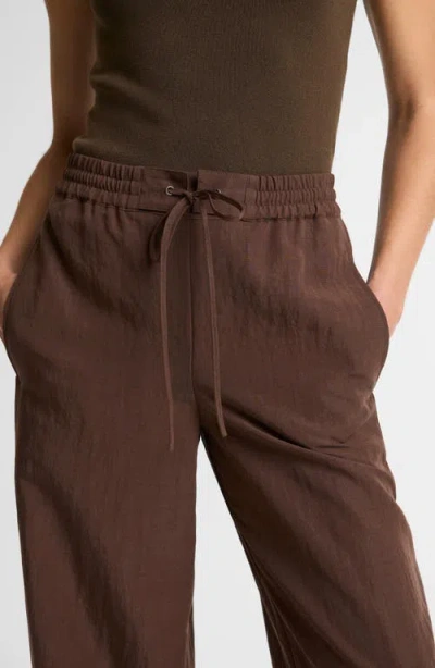 Vince Linen Blend Drawstring Pants In Brown