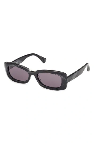 Max Mara 53mm Rectangular Sunglasses In Black