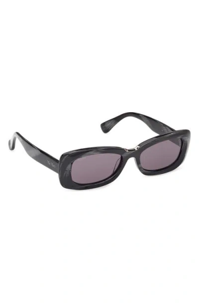 Max Mara 53mm Rectangular Sunglasses In Black