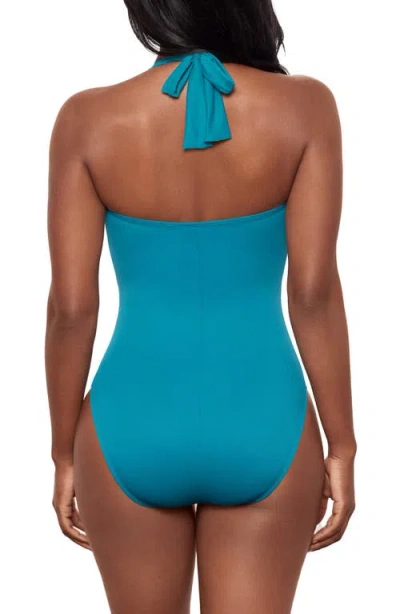 Miraclesuit ® Rock Solid Utopia One-piece Halter Swimsuit In Blue