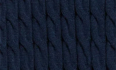Halogenr Halogen(r) Cable Knit Cotton Button Front Cardigan In Blue