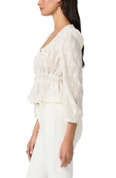 Paige Jay Embroidered Cotton And Silk-blend Blouse In White
