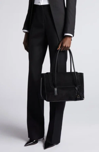 Tom Ford Medium Eclipse Suede Shoulder Bag In Orange