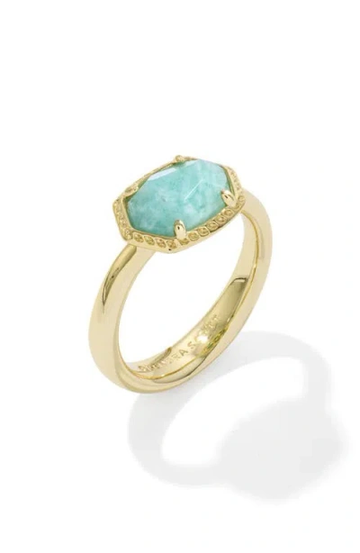 Kendra Scott Daphne Frame Amazonite Ring In Gold