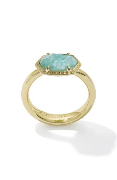 Kendra Scott Daphne Frame Amazonite Ring In Gold