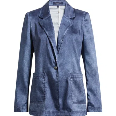 Kobi Halperin Veronica Denim Effect Satin Jacket In Blue