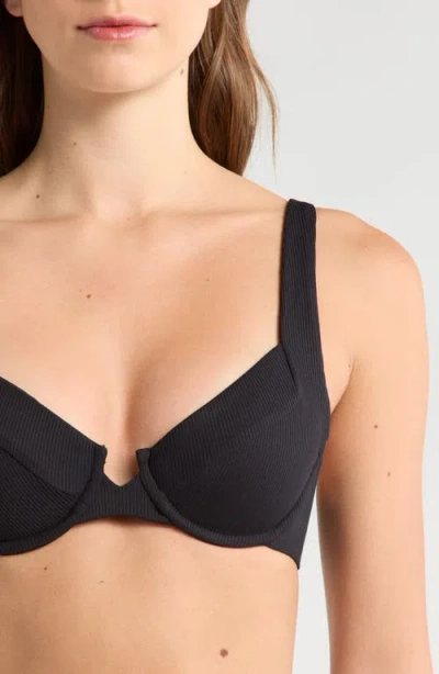 Becca Modern Edge Underwire Bikini Top In Black