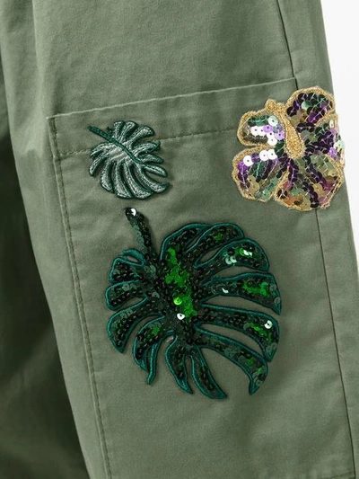 Shop Marc Jacobs Embroidered Long Cargo Shorts In Green