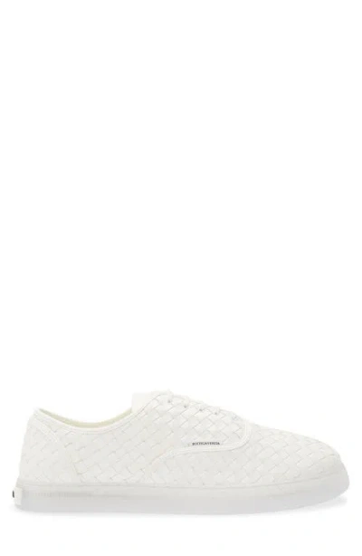 Bottega Veneta White Intrecciato Nappa Leather Serena Sneakers In White