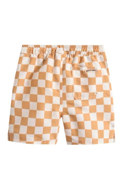 Petit Lem Checkerboard Swim Trunks In Multi