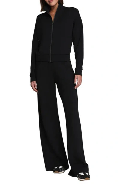 Spanx Brushed Full Zip Jacket In Black