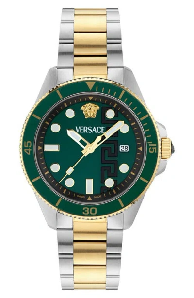 Versace Greca Force 42mm Watch In Gold