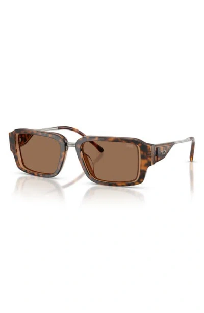 Diesel ® 52mm Rectangular Sunglasses In Brown