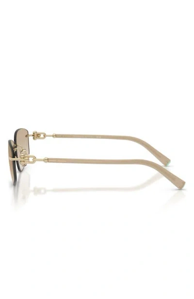 Tiffany & Co . 59mm Irregular Rectangular Sunglasses In Gold