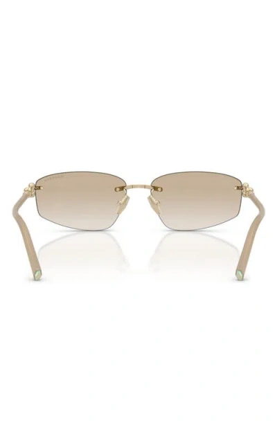 Tiffany & Co . 59mm Irregular Rectangular Sunglasses In Gold