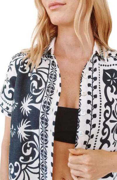 Bella Dahl Bandana Print Button-up Top In Multi