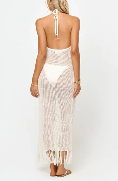 L*space Lspace Villa Nova Open Stitch Cotton Cover-up Tank Dress In Cream