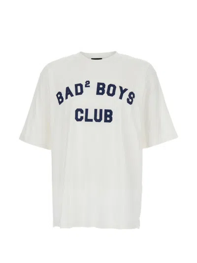 Dsquared2 Men White T-shirt With Logo Print On The Front In Cotton Man In White