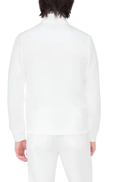 Bugatchi Knit Blouson Jacket In White