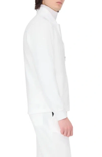 Bugatchi Knit Blouson Jacket In White