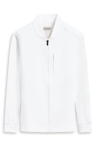 Bugatchi Knit Blouson Jacket In White