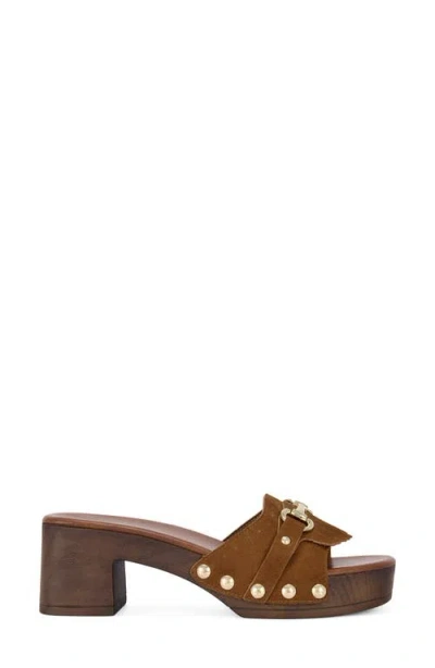 Azalea Wang Epsilon Platform Sandal In Brown