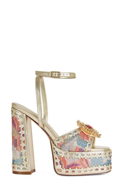 Azalea Wang Wenda Platform Ankle Strap Sandal In Multi