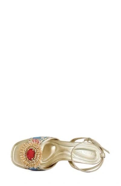 Azalea Wang Wenda Platform Ankle Strap Sandal In Multi