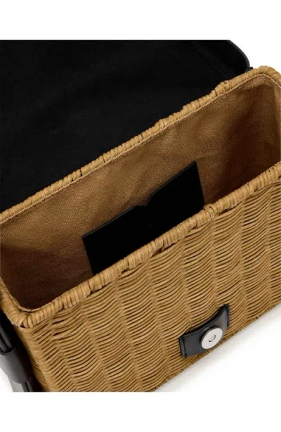 Allsaints Monique Medium Wicker Shoulder Bag In Black