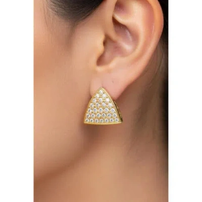 Akalia Luna Waterproof Dainty Triangle Zircon Pave Stud In White