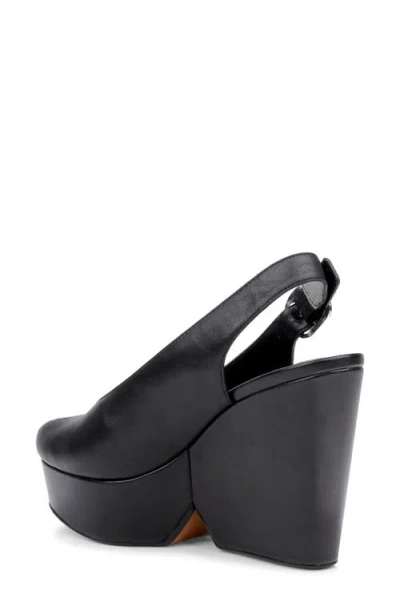 Clerae Devi Slingback Platform Wedge Sandal In Black