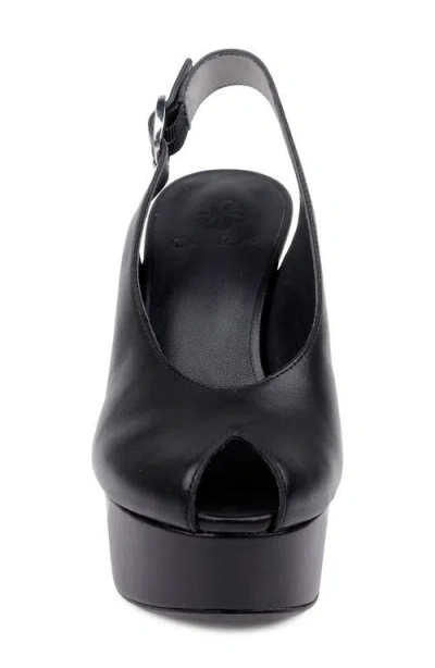 Clerae Devi Slingback Platform Wedge Sandal In Black