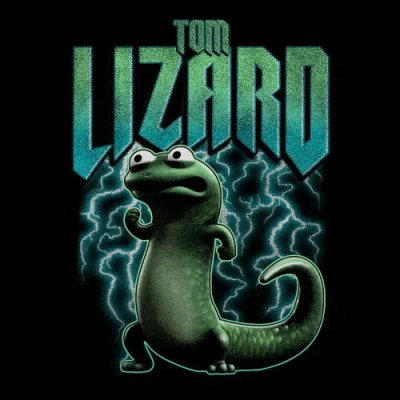 Hoppers Tom Lizard Electrifying Pose  Graphic T-shirt In Black