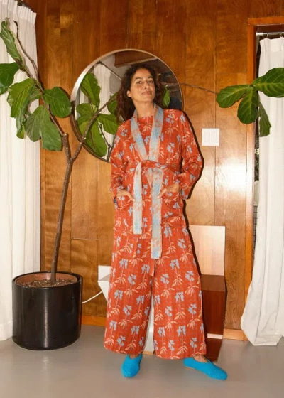 Ace & Jig Ryan Wraparound Fitted Robe Jacket In Red