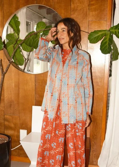 Ace & Jig Ryan Wraparound Fitted Robe Jacket In Red