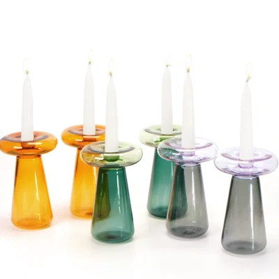Tchotchke Mushroom Candlesticks In Multi