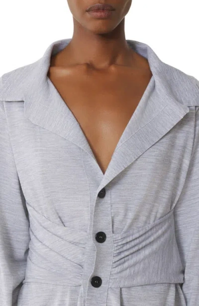 Lanvin Black Draped Wool Cardigan In Gray