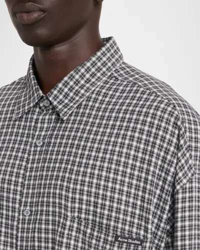 Acne Studios Checked Button-up Shirt In Black