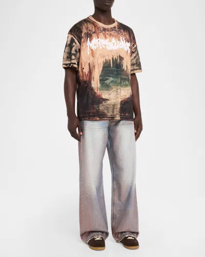 Acne Studios Graphic T-shirt In Brown