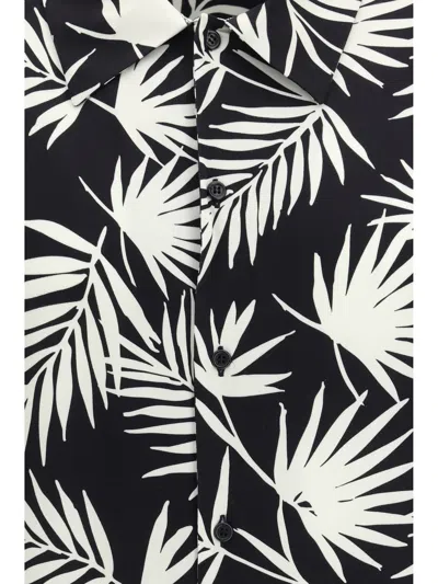 Laneus Black Viscose Pattern Shirt In Black