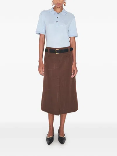 Tory Burch Oversized Silk Polo In Blue