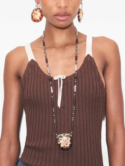 Tory Burch Runway Shell Necklace In Multi
