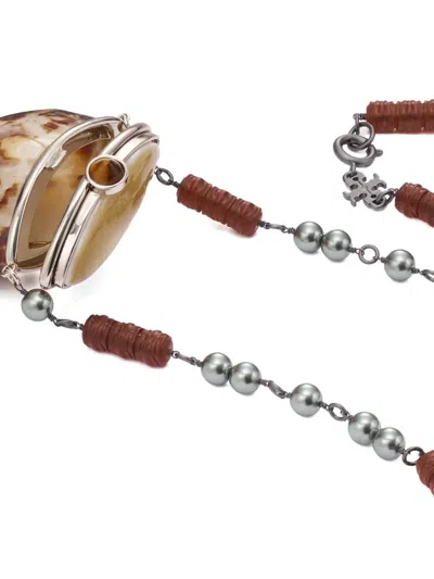Tory Burch Runway Shell Necklace In Multi