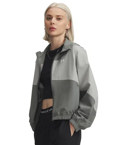 Under Armour Rival Woven Jacket In Gray