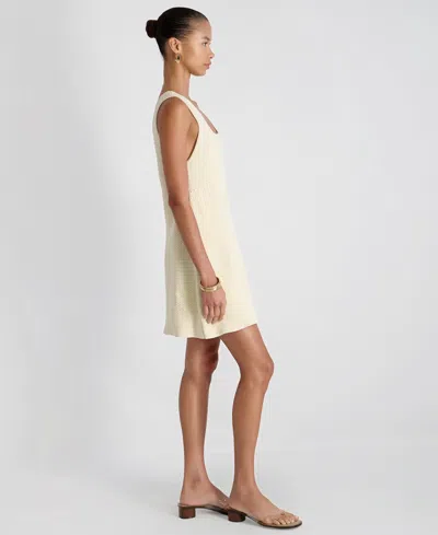 French Connection Mozart Mixed Stitch Sleeveless Minidress In Neutral