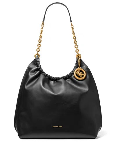 Michael Kors Indie Large Cinched Shoulder Bag In Black